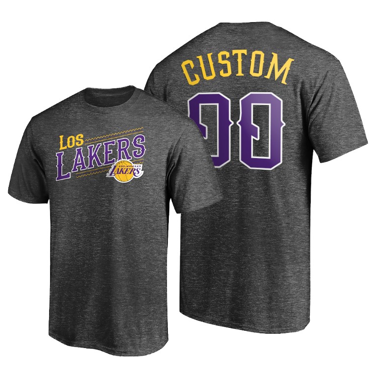 Men's Los Angeles Lakers Custom #00 NBA Core 2021 ene-Be-A Noche Latina Charcoal Basketball T-Shirt IOS1083UV